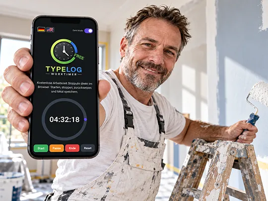 Kostenlose Arbeitszeiterfassung mit dem TYPELOG Free Worktimer für Freelancer und Selbstständige