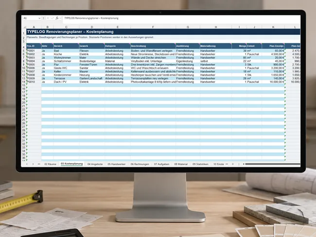Cost planning in the TYPELOG Renovation Planner